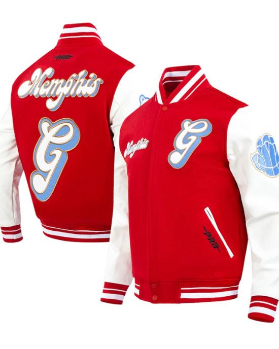 Memphis Grizzlies 2024/25 City Edition Chenille Red Varsity Jacket