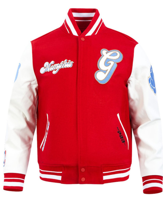 Memphis Grizzlies 2024/25 City Edition Chenille Red Varsity Jacket