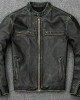 Men's Faded Black Leather Motorcycle Jacket Men's Faded Black Leather Motorcycle Jacket