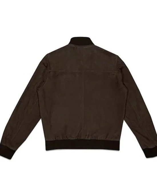 Men Brown Suede Leather Jacket
