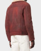Men’s Aviator Burgundy Leather Jacket