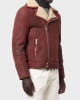 Men’s Aviator Burgundy Leather Jacket