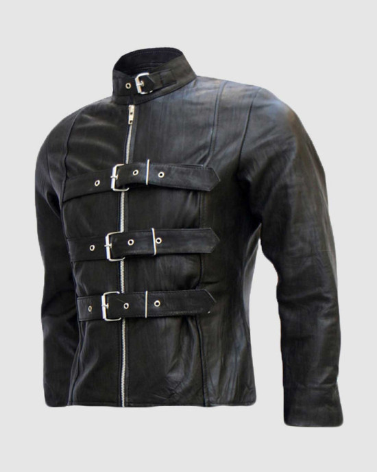 Men’s Belted Trench Look Black Leather Jacket Men’s Belted Trench Look Black Leather Jacket