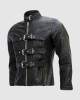 Men’s Belted Trench Look Black Leather Jacket Men’s Belted Trench Look Black Leather Jacket