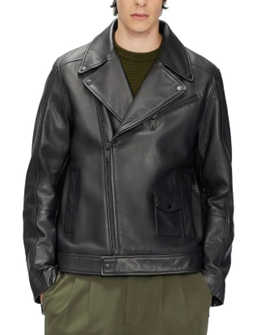 Men’s Black Classic Carve Motorcycle Leather Jacket Men’s Black Classic Carve Motorcycle Leather Jacket