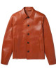 Men’s Brown Leather Blouson Jacket with Shirt Collar Men’s Brown Leather Blouson Jacket with Shirt Collar