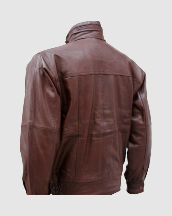 Men’s Chocolate Brown Leather Bomber Jacket Men’s Chocolate Brown Leather Bomber Jacket