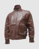 Men’s Chocolate Brown Leather Bomber Jacket Men’s Chocolate Brown Leather Bomber Jacket