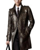 Men’s Double Breasted Alligator Brown Coat Men’s Double Breasted Alligator Brown Coat