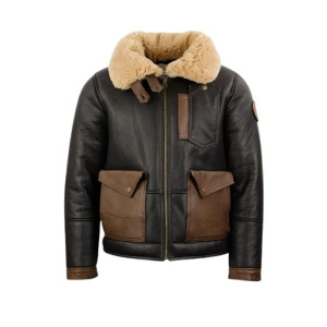 Men’s F-35 Aviator Chocolate Sheepskin Jacket