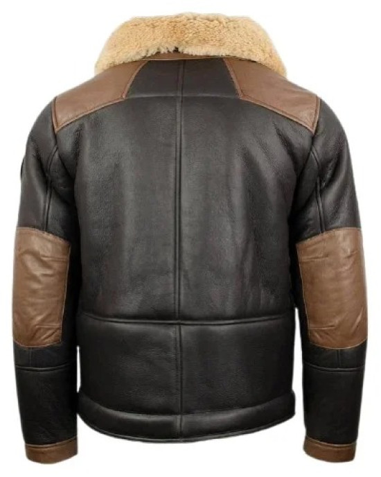 Men’s F-35 Aviator Chocolate Sheepskin Jacket