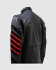 Men’s Fitted Black Military Leather Jacket Men’s Fitted Black Military Leather Jacket