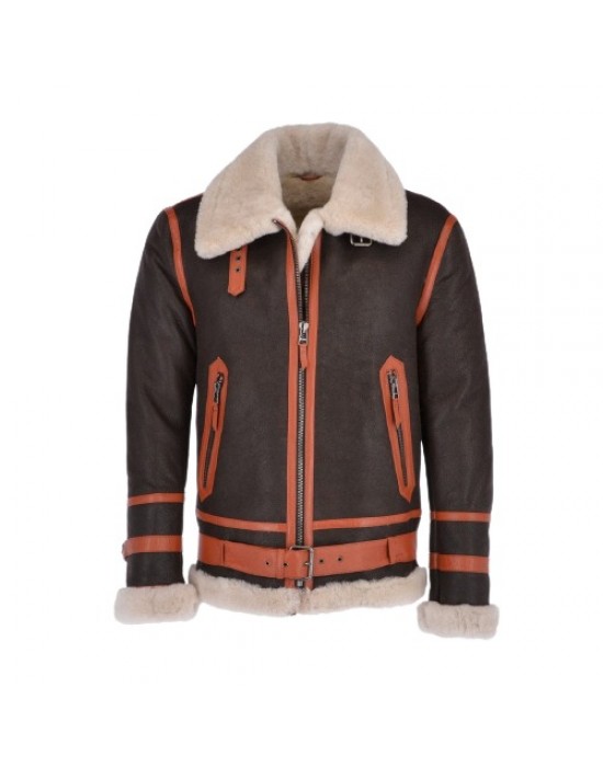 Men’s Flying Aviator Shearling Bomber Jacket
