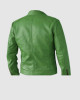 Men’s Green Leather Jacket - Regular Fit for Party Wear Men’s Green Leather Jacket - Regular Fit for Party Wear
