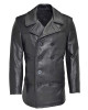 Men’s Naval Black Leather Peacoat Men’s Naval Black Leather Peacoat