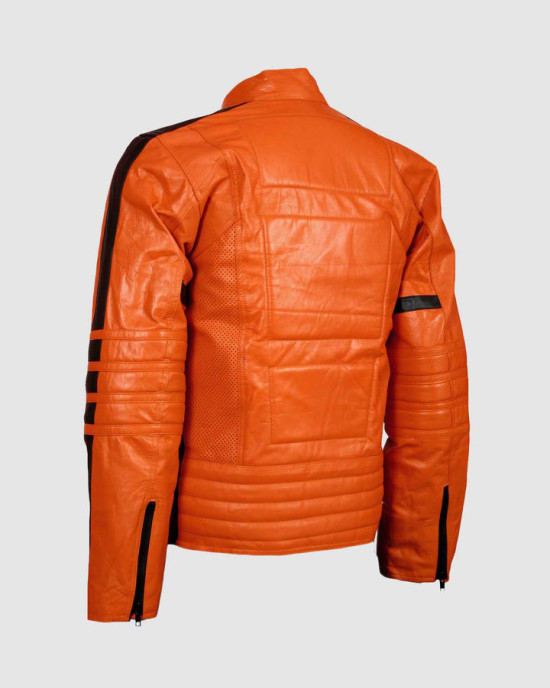 Men’s Orange Leather Jacket for Street Fashion Men’s Orange Leather Jacket for Street Fashion