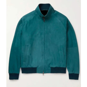 Men’s Suede Leather Bomber Jacket with Rain System Piana