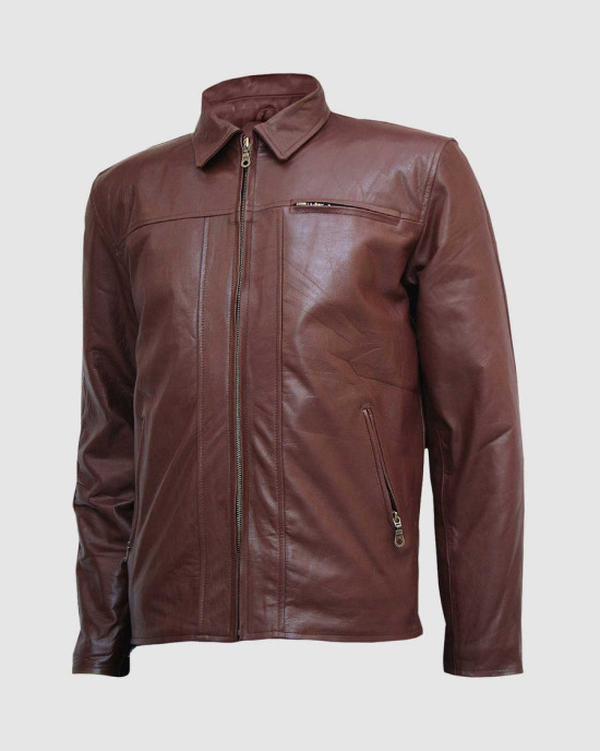 Men’s Super Unique Brown Leather Jacket Men’s Super Unique Brown Leather Jacket