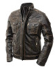 Men’s Vintage Brown Cafe Racer Distressed Brown Leather Jacket Men’s Vintage Brown Cafe Racer Distressed Brown Leather Jacket