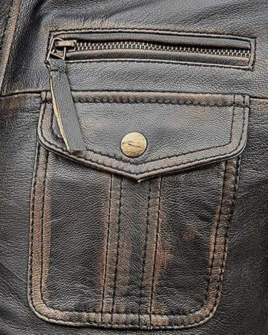 Men’s Vintage Brown Cafe Racer Distressed Brown Leather Jacket Men’s Vintage Brown Cafe Racer Distressed Brown Leather Jacket