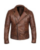 Men’s Vintage Quilted Brown Biker Jacket Men’s Vintage Quilted Brown Biker Jacket