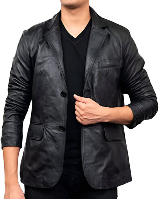 Mens Black Leather Blazer Mens Black Leather Blazer