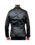 Mens Black Leather Blazer