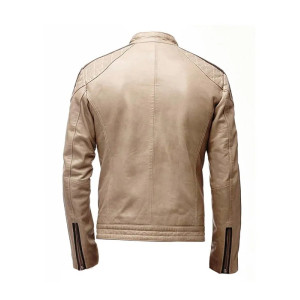 Mens Brown Stripped Beige Jacket