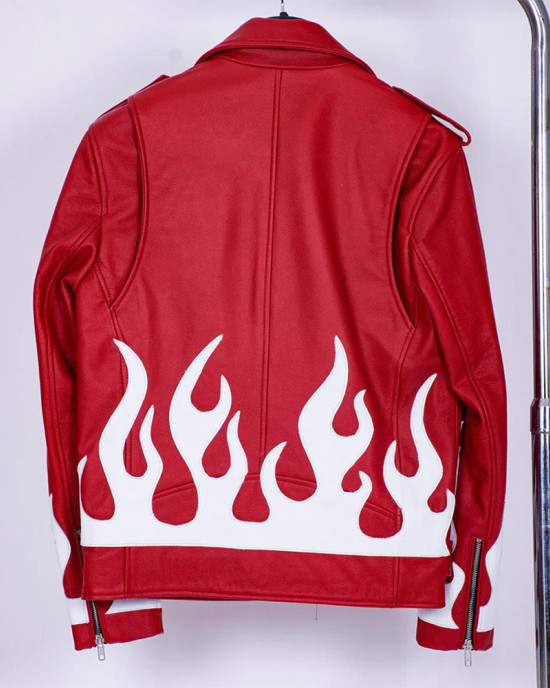 Meteor Flames Leather Biker Jacket Meteor Flames Leather Biker Jacket
