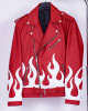 Meteor Flames Leather Biker Jacket Meteor Flames Leather Biker Jacket