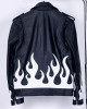 Meteor Flames Leather Biker Jacket Meteor Flames Leather Biker Jacket