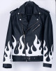 Meteor Flames Leather Biker Jacket Meteor Flames Leather Biker Jacket