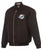 Miami Dolphins Black/Gray Full-Zip Reversible Flight Jacket Miami Dolphins Black/Gray Full-Zip Reversible Flight Jacket