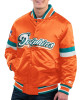 Miami Dolphins Gridiron Classics Home Game Orange Satin Jacket Miami Dolphins Gridiron Classics Home Game Orange Satin Jacket
