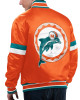 Miami Dolphins Gridiron Classics Home Game Orange Satin Jacket Miami Dolphins Gridiron Classics Home Game Orange Satin Jacket