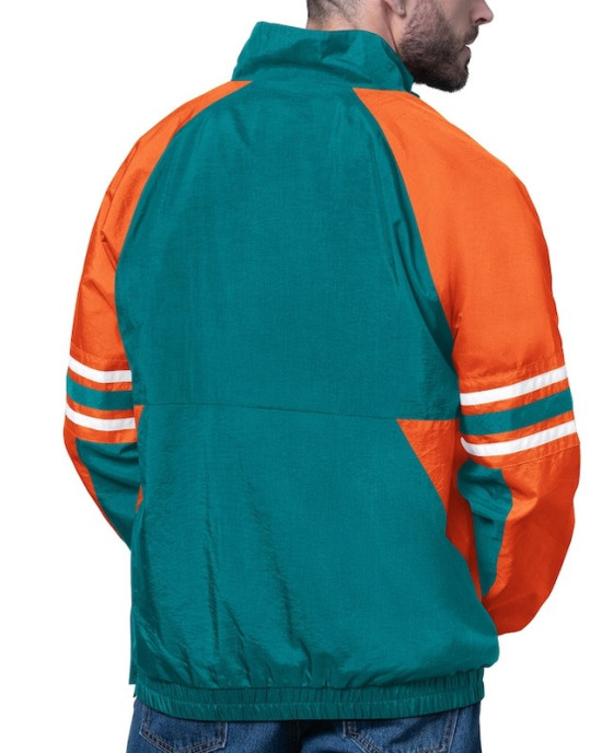 Miami Dolphins Prospect Aqua Jacket - Half-Zip Pullover