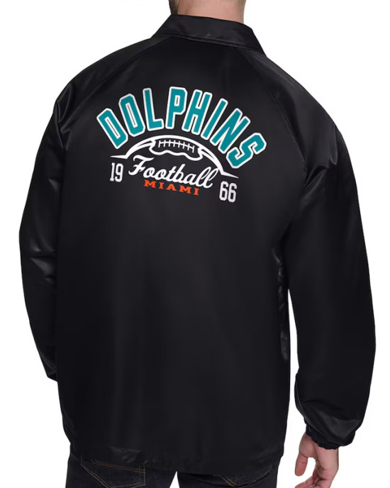 Miami Dolphins Retro Logo Coaches Jacket Miami Dolphins Retro Logo Coaches Jacket
