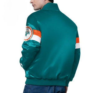 Miami Dolphins Triple Option Varsity Satin Jacket