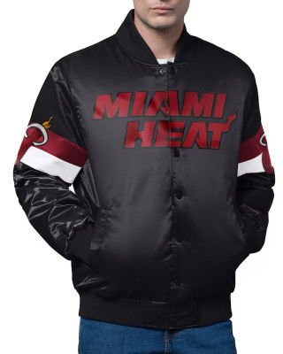 Miami Heat Triple Option Varsity Satin Jacket