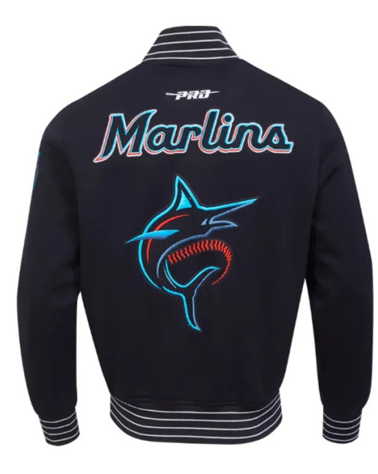 Miami Marlins Current Logo Game Day Black Jacket Miami Marlins Current Logo Game Day Black Jacket