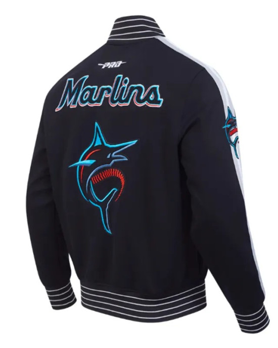 Miami Marlins Current Logo Game Day Black Jacket Miami Marlins Current Logo Game Day Black Jacket