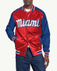 Miami Marlins Red and Blue Varsity Satin Jacket