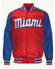 Miami Marlins Red and Blue Varsity Satin Jacket