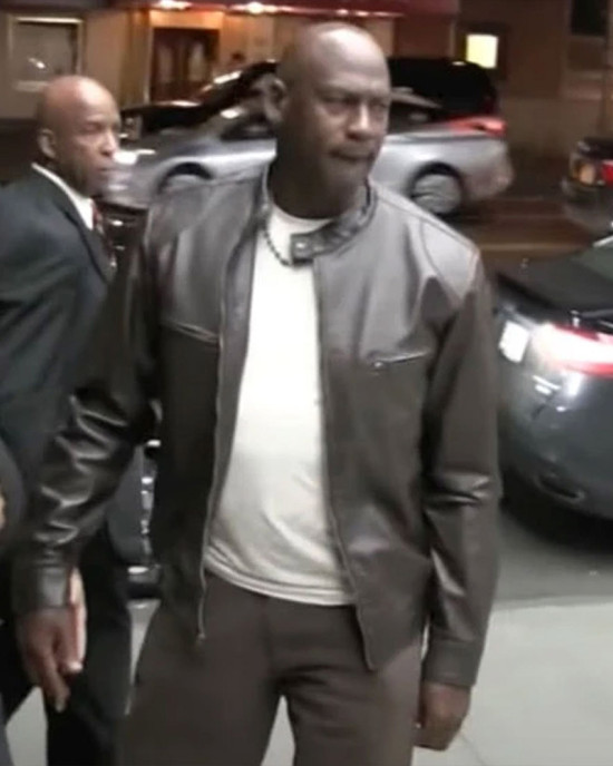 Michael Jordan Brown Leather Jacket Michael Jordan Brown Leather Jacket