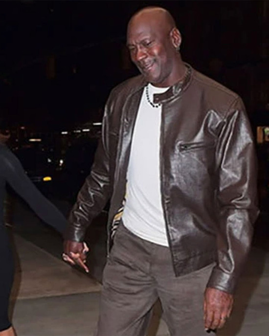 Michael Jordan Brown Leather Jacket Michael Jordan Brown Leather Jacket