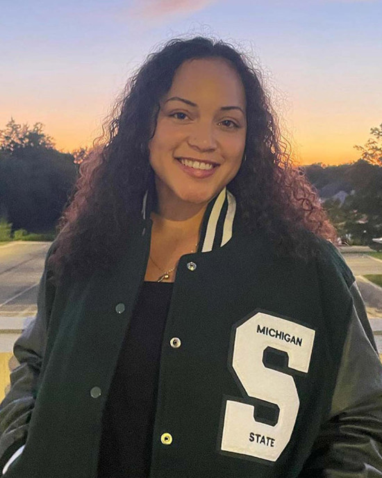Michigan State Aliyah Moore Varsity Jacket Michigan State Aliyah Moore Varsity Jacket