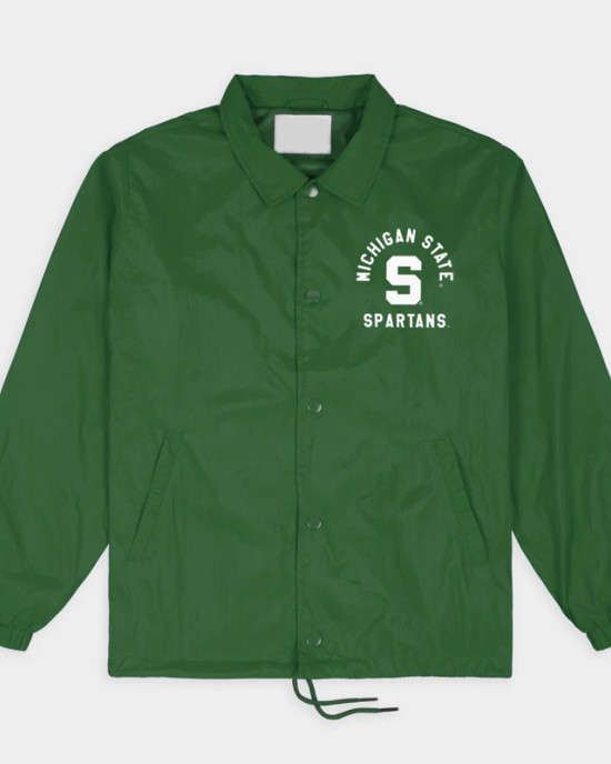 Michigan State Spartans Block S Coaches Jacket Michigan State Spartans Block S Coaches Jacket