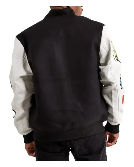 Mills Monopoly Black Wool Varsity Jacket Mills Monopoly Black Wool Varsity Jacket