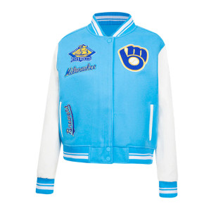 Milwaukee Brewers Classic Blue Wool Varsity Jacket