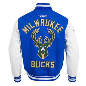 Milwaukee Bucks 2024/25 City Edition Chenille Blue Varsity Jacket